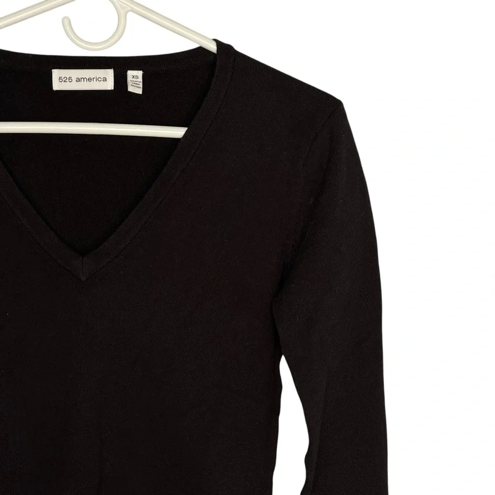 Women’s 525 America Size XS Black Cotton/Acrylic/Nylon/Spandex V-Neck Sweater